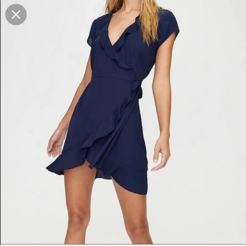 Aritzia Sunday Best Navy Wrap Dress